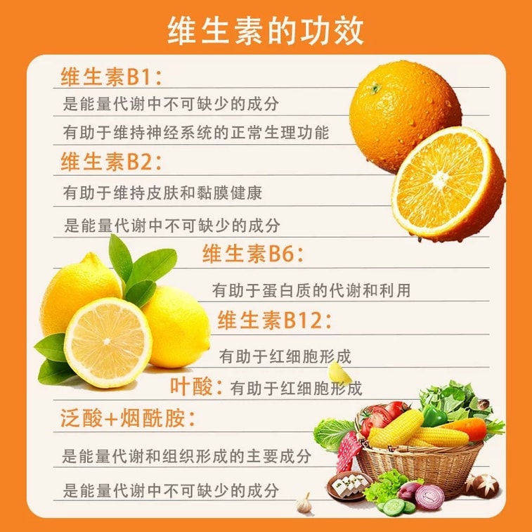 베이징 통런탕 종합비타민 B 복합정은 비타민 B1, B2, B3, B6, B12를 함유하고 있으며, 비타민 C, 니아신아미드, 아연, 셀레늄, 엽산이 첨가되어 있습니다. 새롭게 업그레이드된 이 제품은 청소년과 성인을 위한 균형 잡힌 영양을 제공합니다. 100정/병. 4