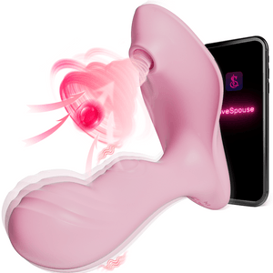 Insertable Massager Vibrator - Suction Vibrator, Clitoral Stimulator, Massager with 9 Vibration Modes + 9 Suction Modes + 9 Tapping Modes + Heating + App Control G-Spot Vibrator Adult Toy