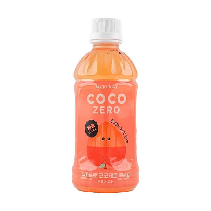 韩国SUGARLOLO COCO 无糖椰子果粒果汁 桃子味 340ml