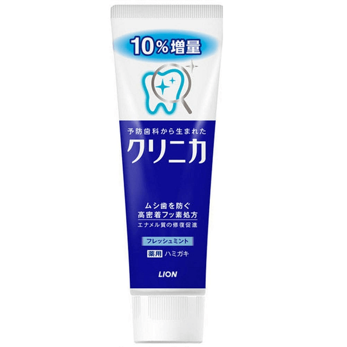 일본 LION CLINICA 효소 클렌징 치약 미백 프레쉬 민트 맛 143g