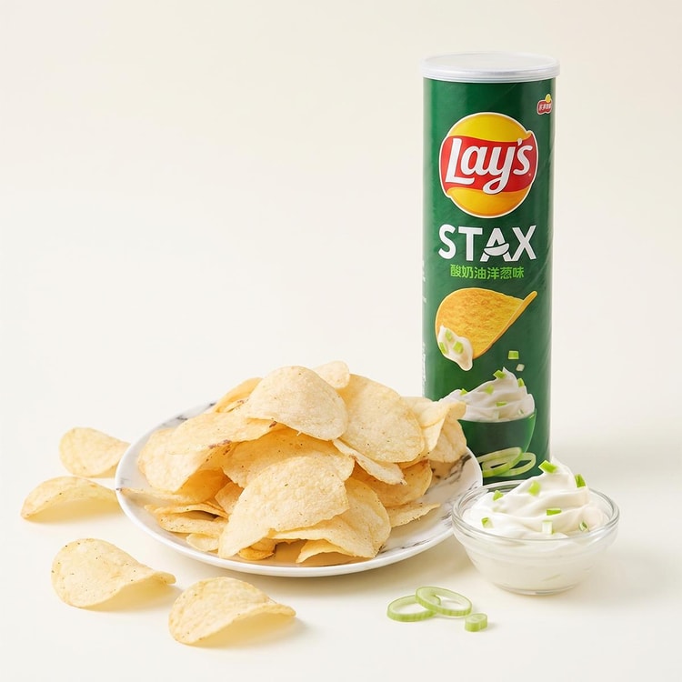 Lay's STAX Potato Chips Sour Cream Onion Flavor 3.17 oz - Yami.com
