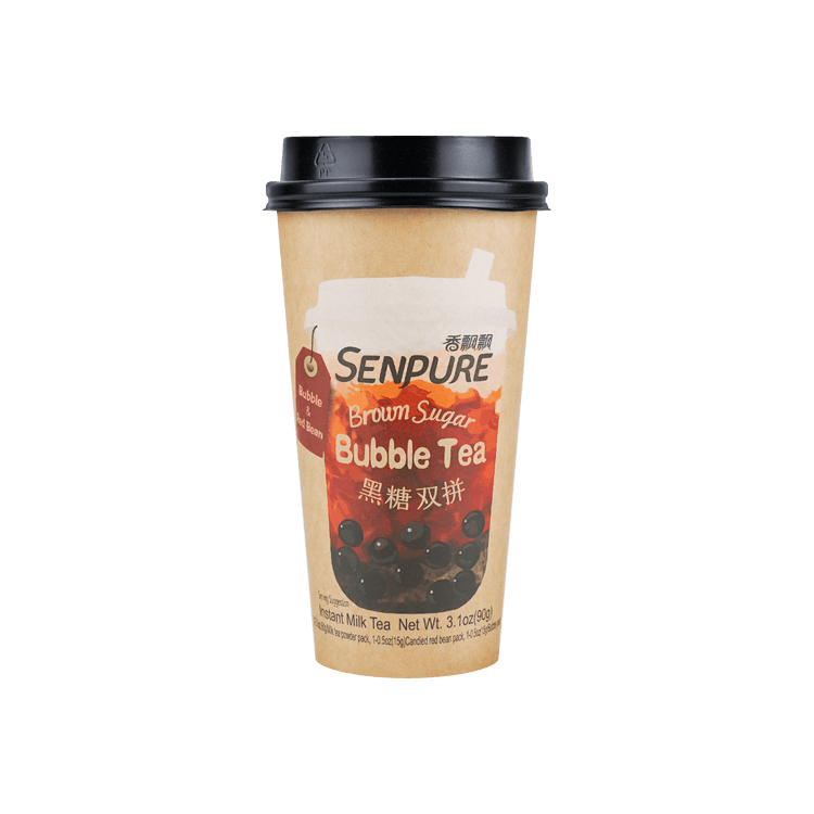 XIANGPIAOPIAO Brown Sugar Milk Tea with Boba and Red Bean 90g
