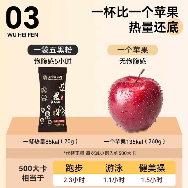 【中国直送】北京同仁堂五黒粉 黒胡麻ペースト（無滋養、育毛、黒化、クルミ、黒豆、桑の実五黒成分）400g 3