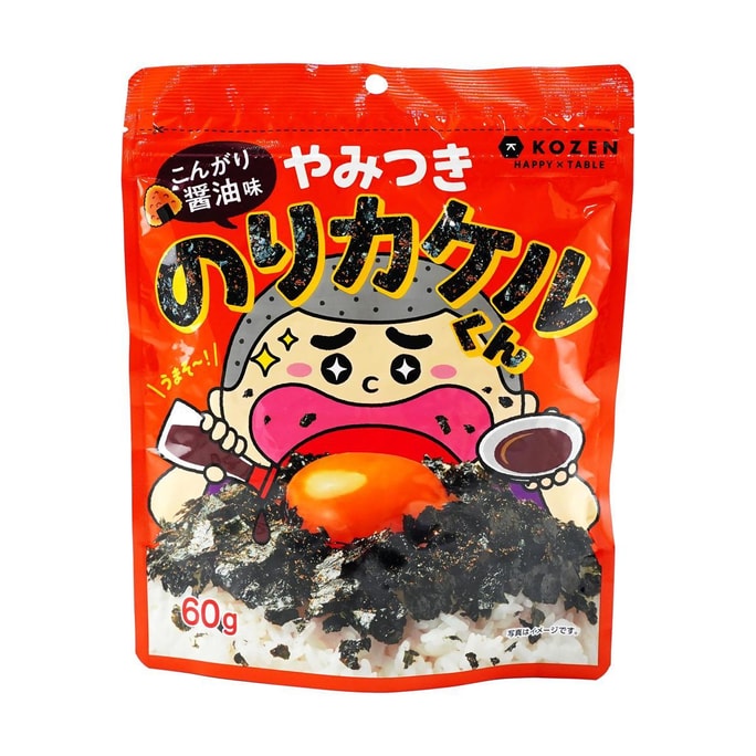 Nori Kakeru-kun Shoyu Furikake Rice Seasoning, Soy Sauce Flavor , 2.11 oz【For Onigiri, Sushi】