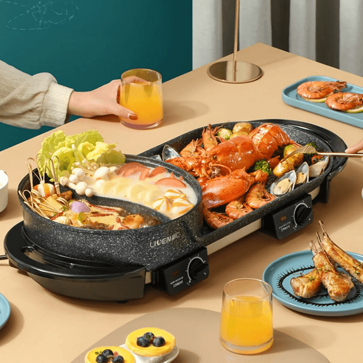LIVEN 2in1 ホットポット＆バーベキューグリル SK-J6868 - Yami