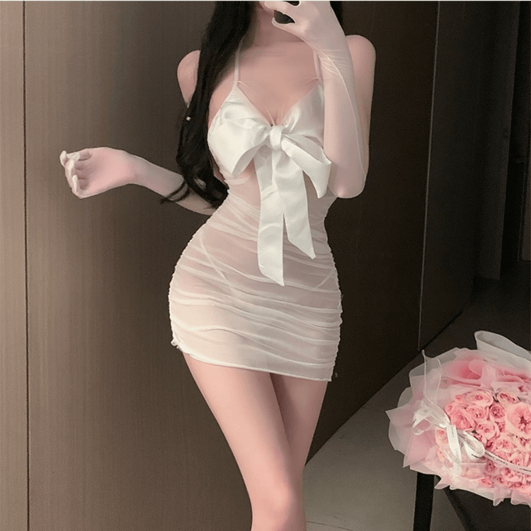 sexy pregnant clothes Short White Long Cover Up Dress Mesh Dress For Women Sheer Mesh Patchwork  White Dress For Women Sexy See Through One White Mesh Dress main image 0