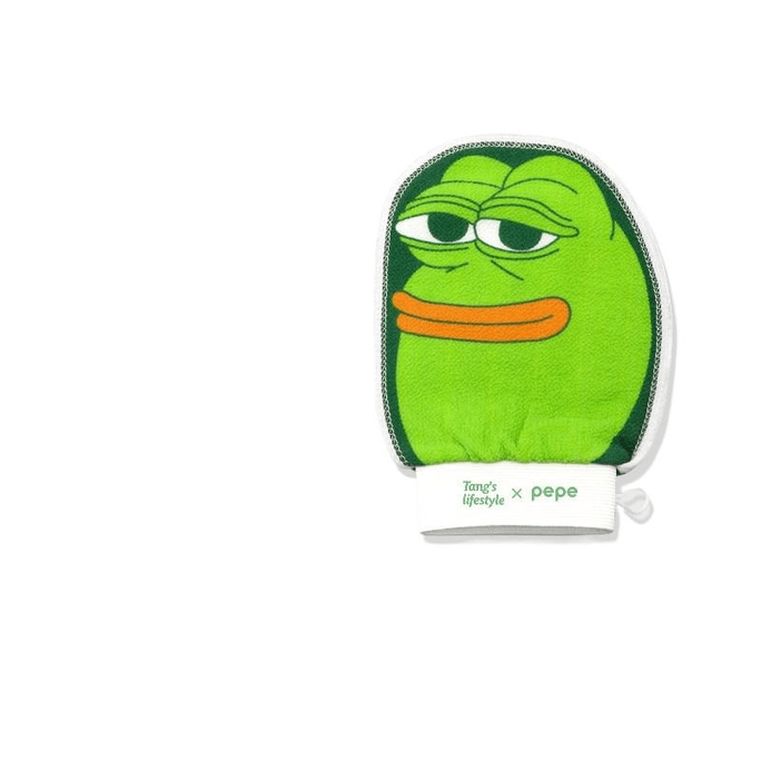 【中国直邮】汤老爸老汤悲伤蛙搓澡巾强力搓泥神器洗澡手套加厚原谅色浅中砂1个