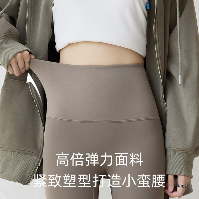 Warm Thermal Shark Leggings [3.0 Warm Version] Cocoa Brown L 1 Piece Dragonfly Pants Fleece Lined Thickened Wearable Outside High Waist Tummy Control Tight Yoga Pants 5