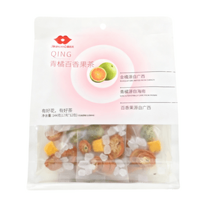 그린 탠저린 패션프루트 티 [가을/겨울 미백 및 상쾌함] 과일 레몬 슬라이스 티, 콜드브루 건강차, 비타민 C 풍부, 활력을 주는 과일 티 음료, 144g (개별 포장 콜드브루 티백 12개)