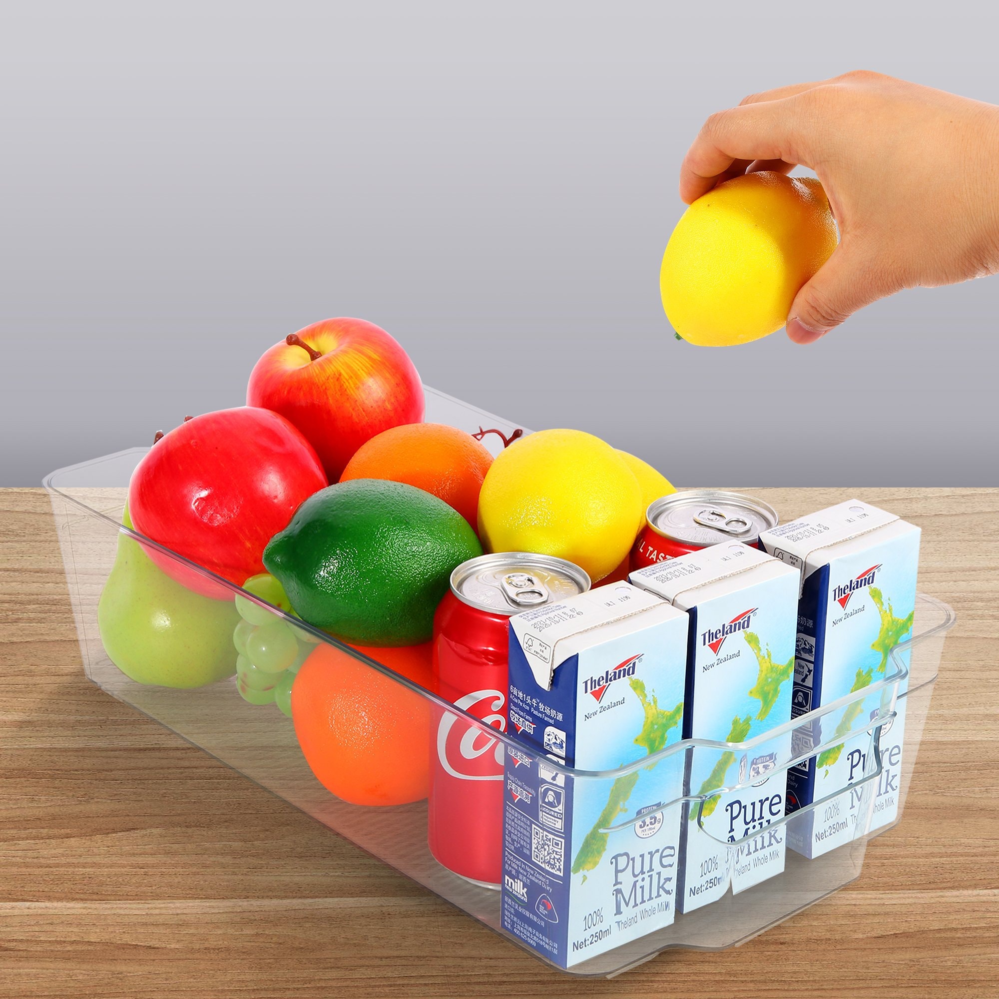 ROSELIFE 蔬果分類廚房冰箱收納盒 14.8"x8.6"x3.9" 2裝