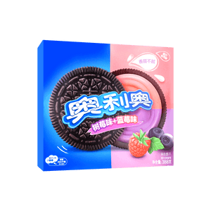 라즈베리 & 블루베리 오레오 - 크림 필드 초콜릿 샌드위치 쿠키, 13.68 oz