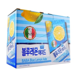 BABA Blue Lemon Ade Juice,6.42 fl oz*10packs【0 Fat Low Calories】