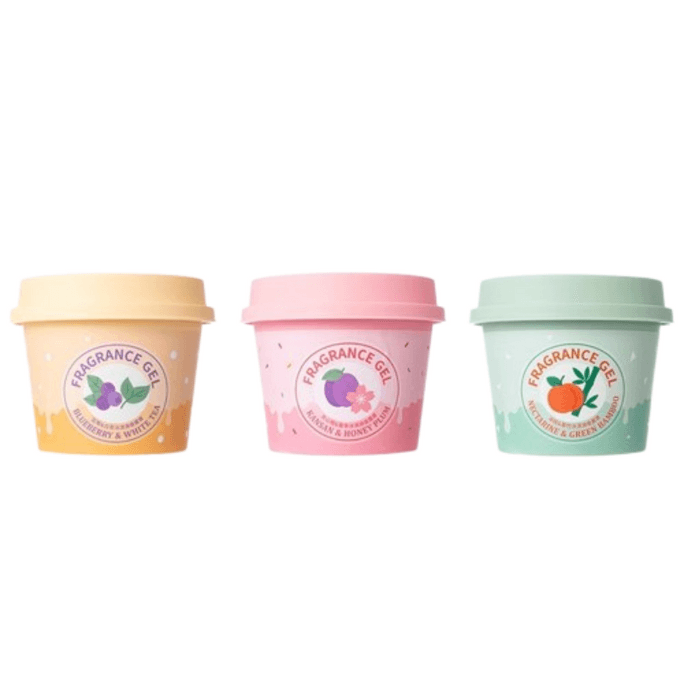 【中国直邮】 MINISO名创优品 香膏车载卫生间室内持久 蓝莓&白茶*油桃&翠竹*关山樱&蜜李 3瓶160g