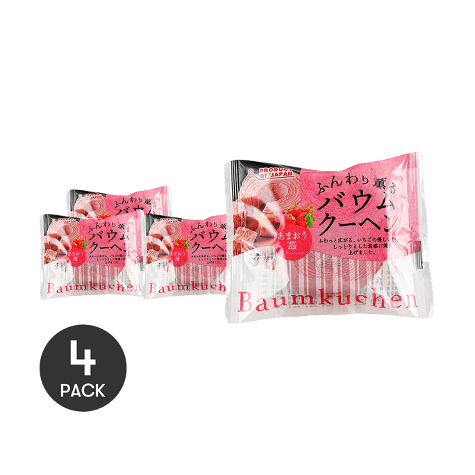 日本FDI 年轮蛋糕 甜王草莓味 55g *4【4份超值装】【蓬松柔软】【营养早餐】