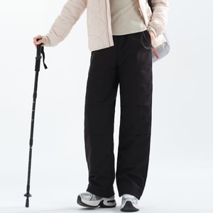 [중국 직배송] HSPM 여성용 다운 팬츠, 신상 겨울 아우터, 흰 오리털 충전, 방한, 와이드 레그 작업 바지, 영하 40도 극한 추위용 면바지, 1개, 블랙, 2XL