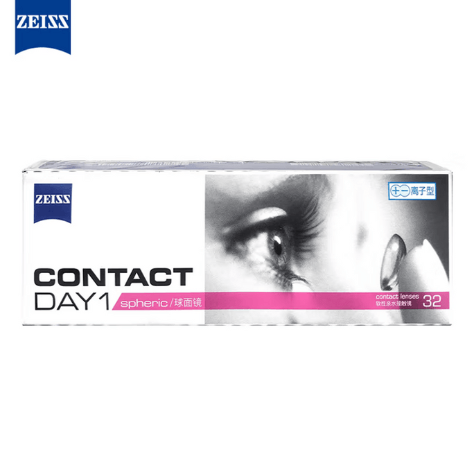 ZEISS UV Blocking Clear Daily Disposable Contact Lenses (32 lenses/box) High Water Content 55%+ Silicone Hydrogel, -4.75(475)