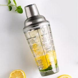 川岛屋 手摇杯 暴打手打柠檬奶茶工具 雪克杯雪克壶调酒器具 可做奶茶 390ml