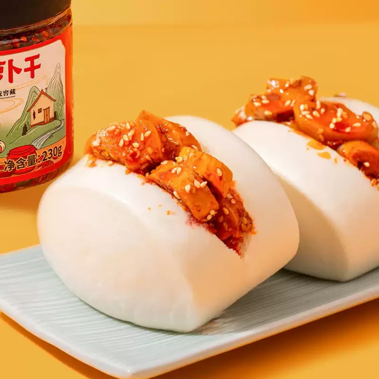 【중국 직배송】 우터우 고산 바삭 매운 무말랭이 짜차이 매콤 바삭 밥반찬 320g*1캔 3