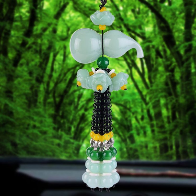 Glass Gourd Car Pendant Hanging Rear View Mirror Interior Colorful Decoration 
