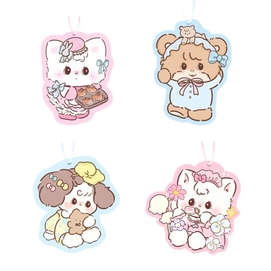 FOXTAIL 【香氛片】 Mikko香薰片 扩香车载香薰香片挂件 卡通汽车香膏 持久车内除异味香氛 衣柜挂饰 -4款装 1套