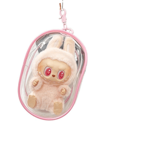 Labubu Baby Walk Bag Peach Powder Deepened PVC Dustproof Storage Bag 15cm * 1 Piece