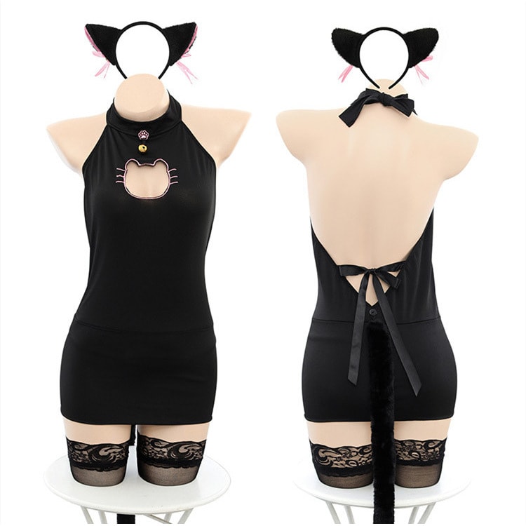 sexy neko lingerie Yomorio Cute Neko Cat Lingerie Set Anime Cat Cosplay Outfit Sexy Latex –  YOMORIO main image 0