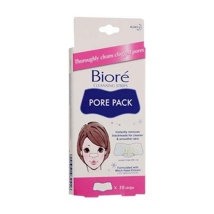 【馬來西亞直郵】 日本 KAO花王 BIORE花王碧柔 女士毛孔清潔鼻貼 10片