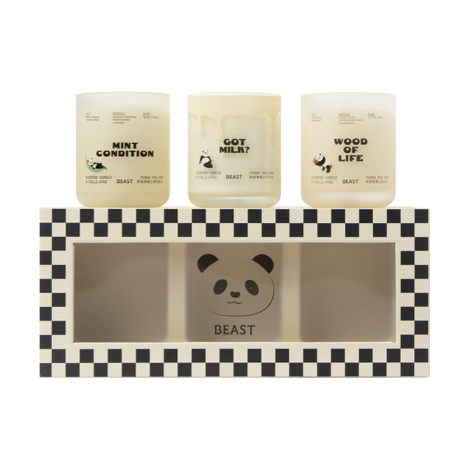 Panda Pupu Scented Candle, Soy Wax Aromatherapy Gift Set, Perfect for Holiday GiftingTHE BEAST Panda Pupu Ser