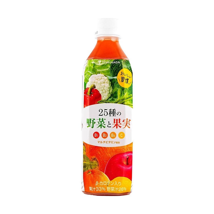 TOMINAGA 25 Vegetables & Fruits Juice Drink 16.91 fl oz【Vitamin