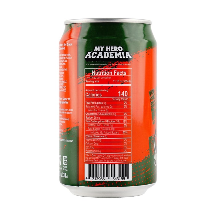 Soda Water  Bakugou Katsuki Red Grape Flavor 11.16 fl oz 3