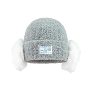 Solid Color Warm Knitted Hat For Autumn And Winter Stylish And Cute Wool Hat That Makes Face Look Smaller Grey One Piece