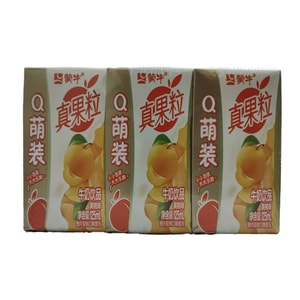 蒙牛 Q萌裝黃桃味真果粒125ml*3盒裝【網紅熱銷飲品】【亞米獨家】