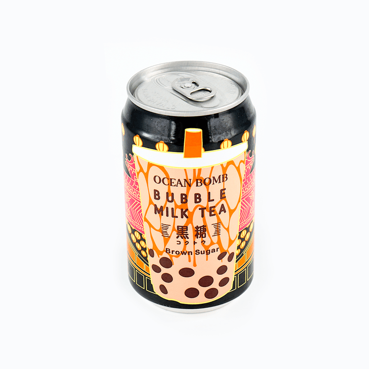 OCEAN BOMB 低卡珍珠奶茶飲料 寒天珍珠添加 黑糖味 315ml 4