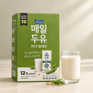Soy Milk 99.9% Plant Protein, 6.4fl oz*12 Packs, 76.8fl oz【No Added Sugar and Artificial Flavor】【Vegetarian】
