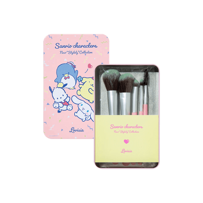 Sanrio Makeup Brush 5-piece Set Pink