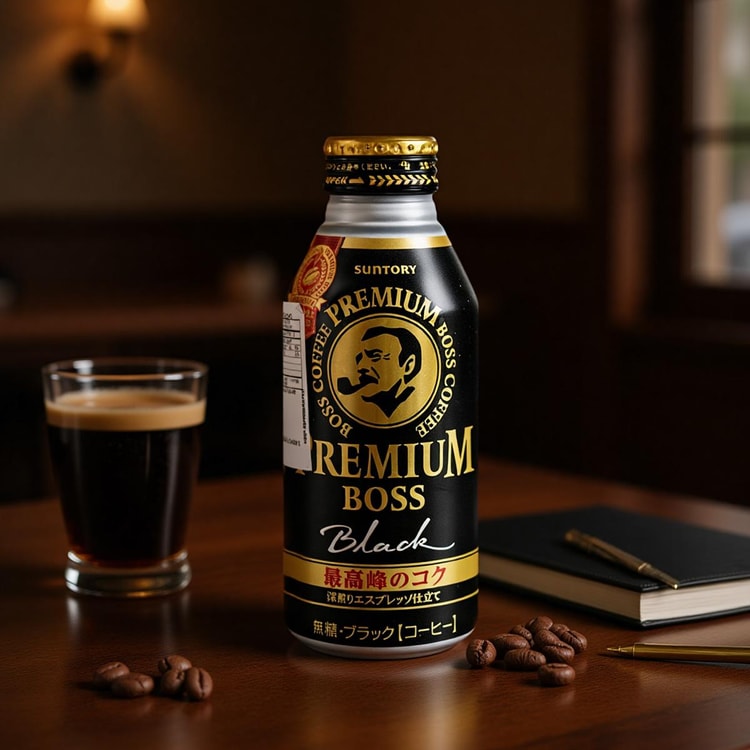 SUNTORY BOSS Premium Black Coffee, 13.18 fl oz【0 Sugar 0 Calories