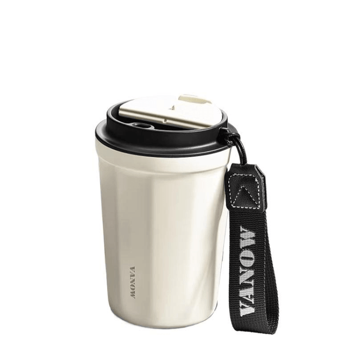 Coffee Insulated Cup 2026 New Large Capacity Student High Appearance Ceramic Liner Black Lid 390ml