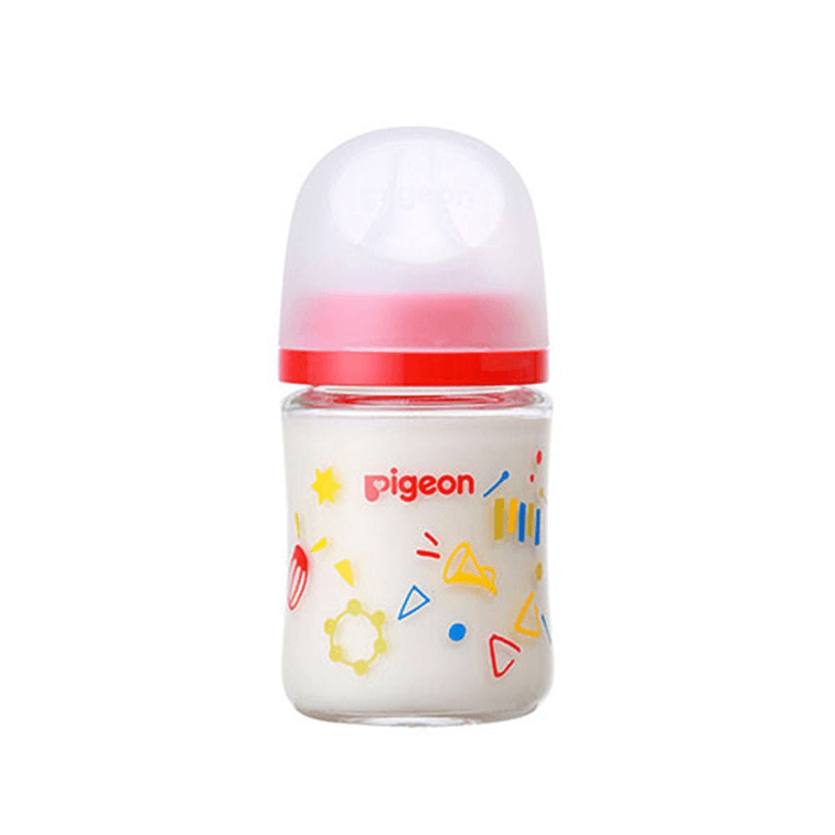 【일본 직배송】 일본 PIGEON 페죤 신생아 3세대 내열 유리 젖병 160ml 와이드 구경 모유 자연주의 실감 젖꼭지 역류 방지 2단계 멜로디 3