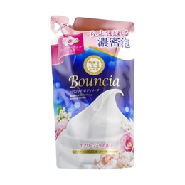 日本COW牛乳石鹼共进社 BOUNCIA浓密泡沫沐浴乳补充包 #玫瑰花香 360ml @COSME大赏第一位【2023新款】