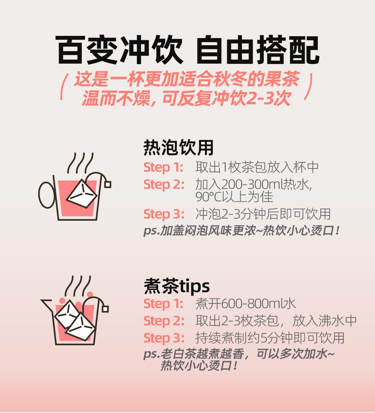 【中国直邮】 沪上阿姨 花果茶 冷泡茶包  葡萄茉莉乌龙茶 2.5g*7袋