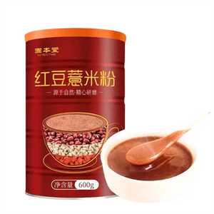 [중국 직배송] 구벤탕 팥&율무 분말, 율무 분말, 마 영양 식사 대용, 소화가 잘 되는 아침 식사 대용 분말, 혼합 곡물죽 600g/봉지