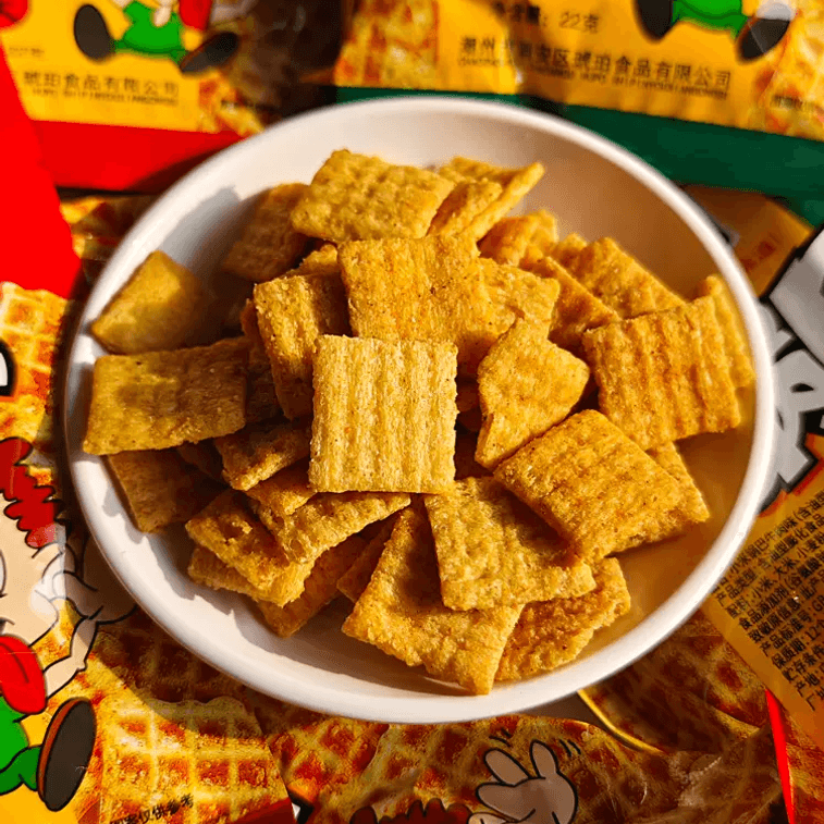 【中国直邮】琥珀小米锅巴怀旧休闲小零食牛肉味22g*5包 3