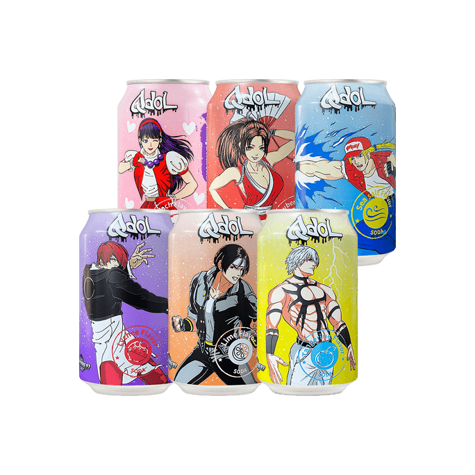 【Value Pack】King of Fighters '97 Fruity Sparkling Water Assortment - 6 Pieces, 11.15fl oz