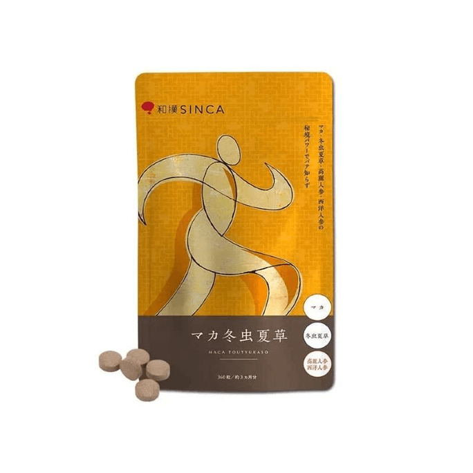【日本直郵】和漢製藥SINCA 瑪卡冬蟲夏草片搭配人參成分 360粒 3個月分量