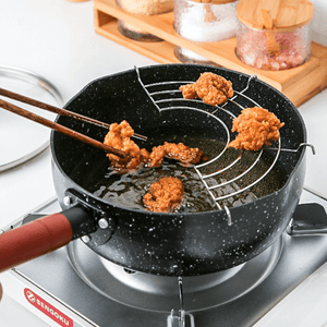 川岛屋 日式雪平锅不粘锅 带盖 18cm