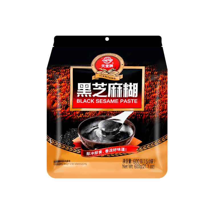 TIANTANGSAN 黒ごまペースト - 健康的な食事代替品、15袋、21.16オンス