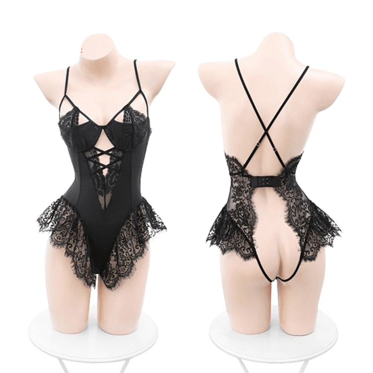 Lace bare back buttocks open crotch bunny girl sexy lingerie adult sexy - Yami.com Lace bare back buttocks open crotch bunny girl sexy lingerie adult sexy - Yami.com