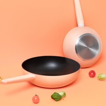 韩国DR.HOWS ALLDAY炒锅 电磁炉燃气灶通用  蜜桃色30cm