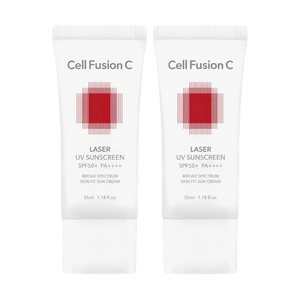 レーザーUV日焼け止め、SPF50+ PA++++、スキンフィットサンクリーム、1.18液量オンス×2【1+1】
