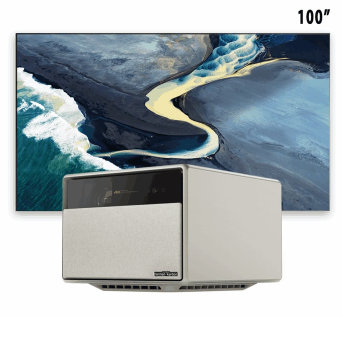 XGIMI Horizon Ultra 4K Zoom Ultra HD Home Smart Projector 2300 ISO Lumens + 100-Inch Framed Screen Set